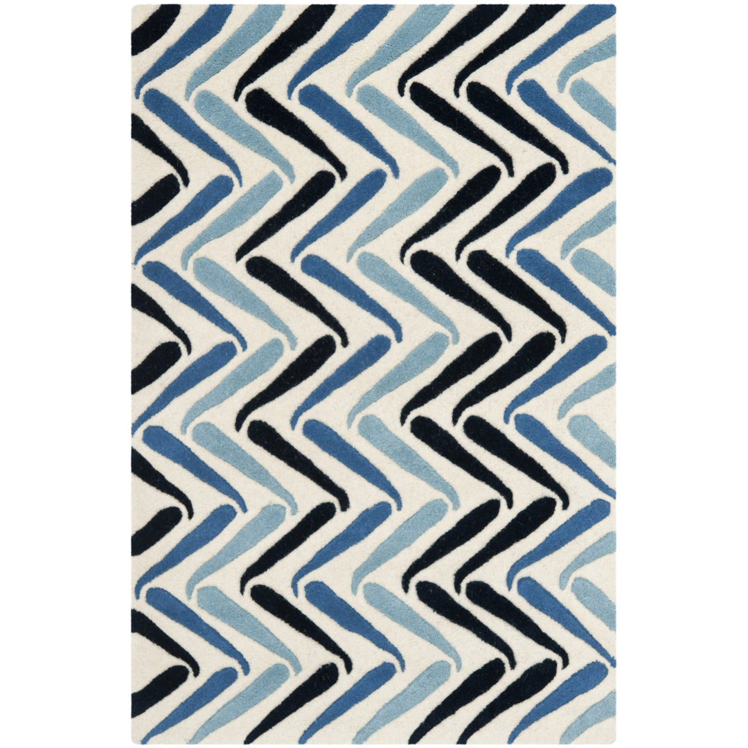 SAFAVIEH Soho Collection SOH731A Handmade Ivory/Blue Rug Image 8