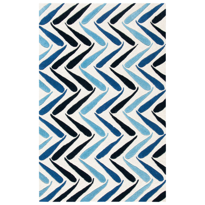 SAFAVIEH Soho Collection SOH731A Handmade Ivory/Blue Rug Image 9