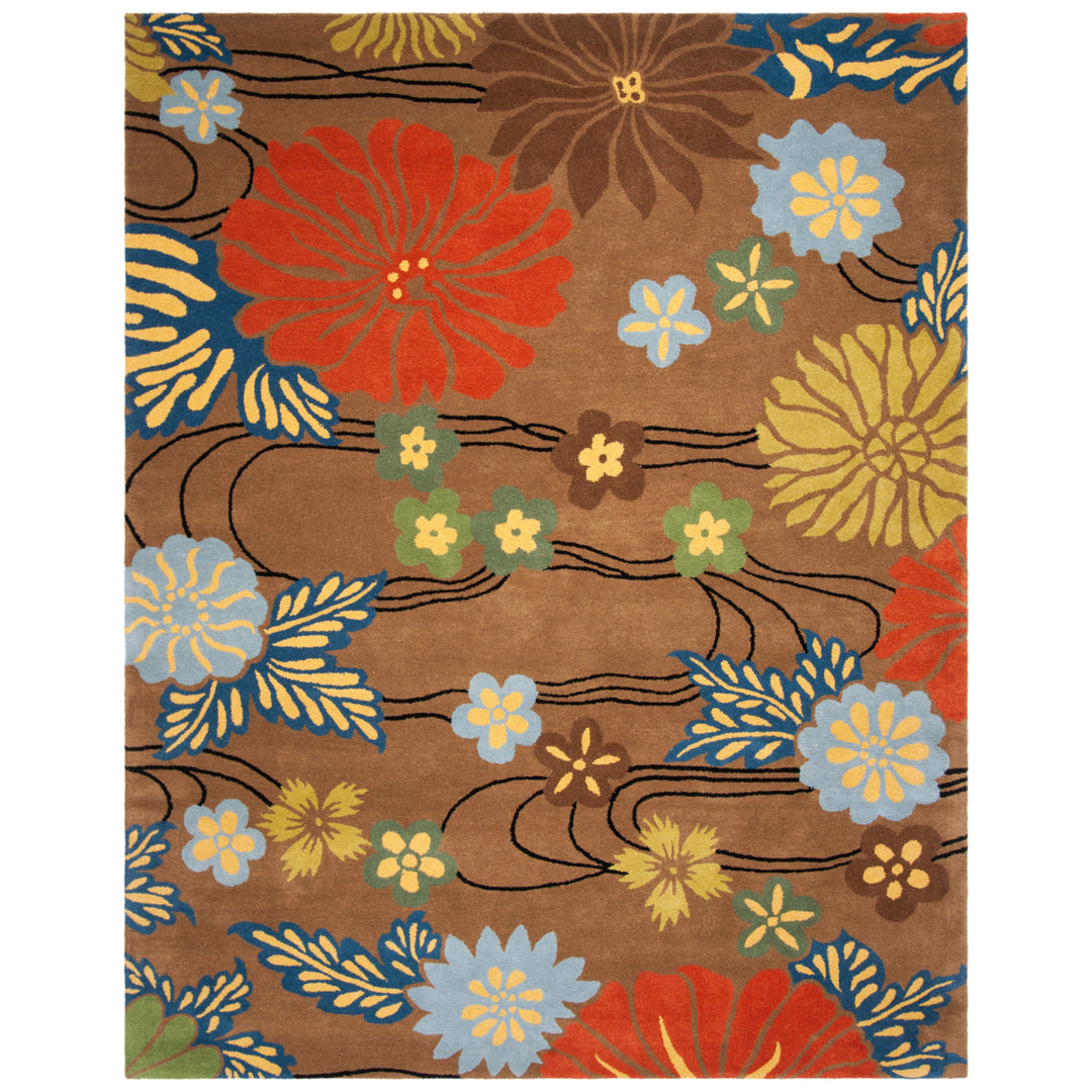 SAFAVIEH Soho SOH738A Handmade Brown / Multi Rug Image 1