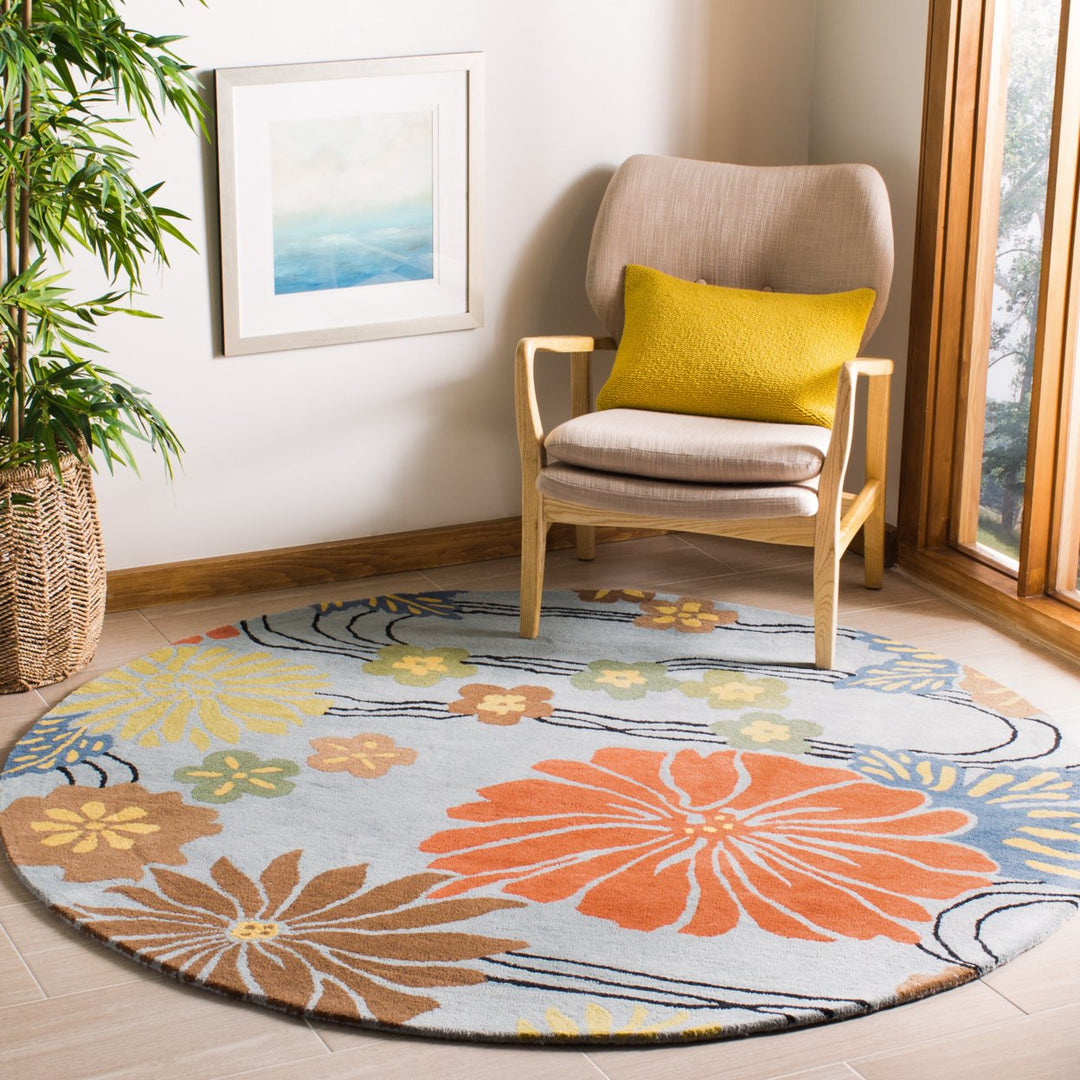 SAFAVIEH Soho Collection SOH738B Handmade Blue/Multi Rug Image 9