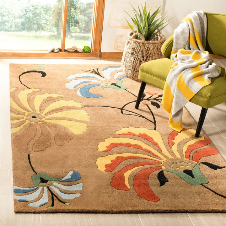 SAFAVIEH Soho SOH740A Handmade Brown / Multi Rug Image 1