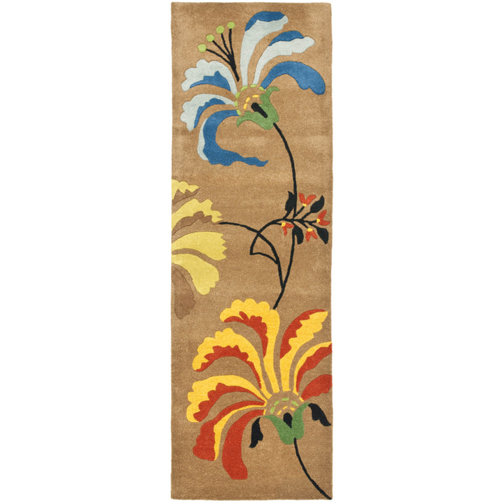 SAFAVIEH Soho SOH740A Handmade Brown / Multi Rug Image 4