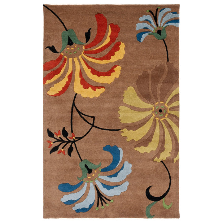 SAFAVIEH Soho SOH740A Handmade Brown / Multi Rug Image 1