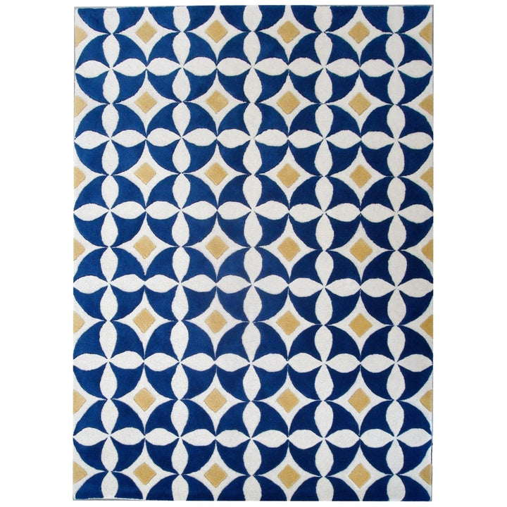 SAFAVIEH Soho Collection SOH750A Handmade Ivory/Blue Rug Image 1