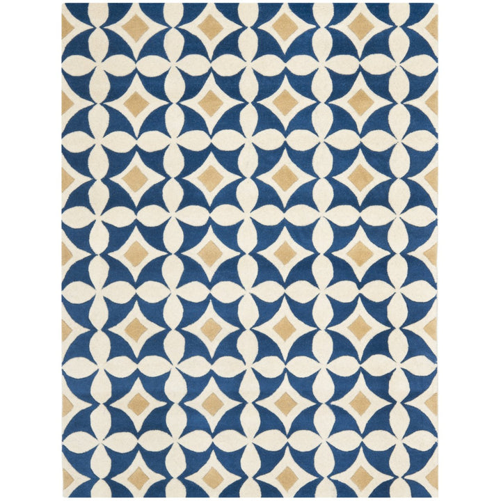 SAFAVIEH Soho Collection SOH750A Handmade Ivory/Blue Rug Image 4