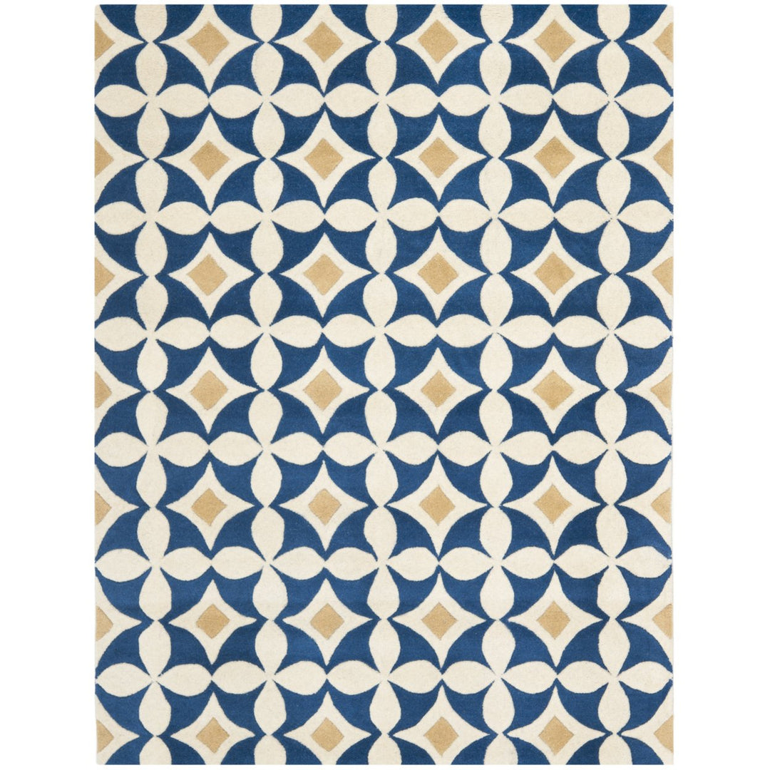 SAFAVIEH Soho Collection SOH750A Handmade Ivory/Blue Rug Image 1