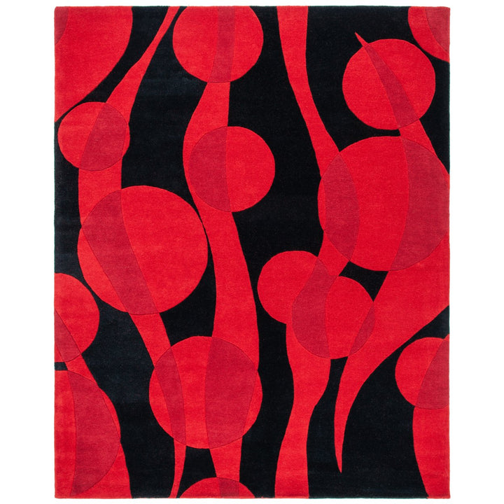 SAFAVIEH Soho Collection SOH755A Handmade Black / Red Rug Image 1