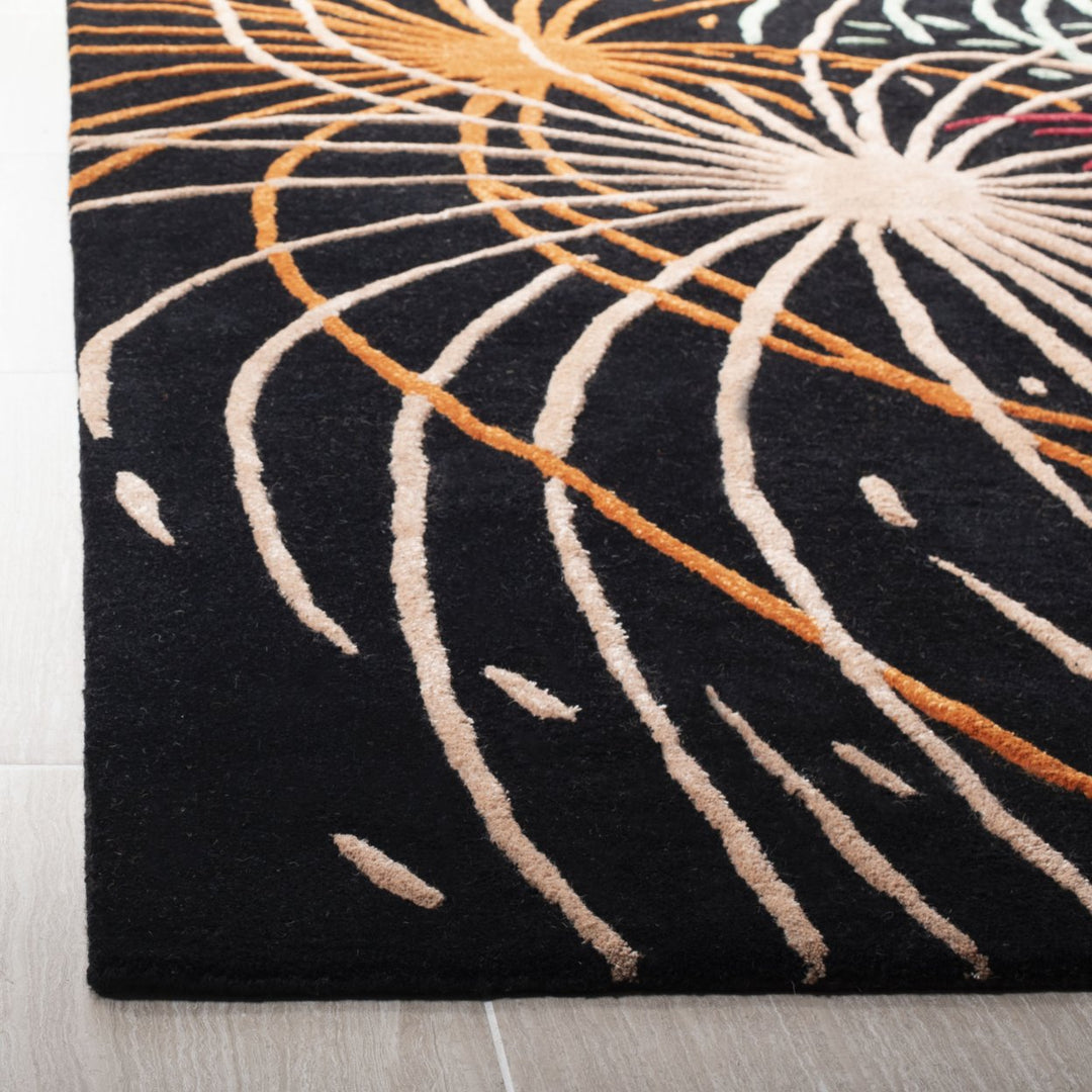 SAFAVIEH Soho SOH757A Handmade Black / Multi Rug Image 6