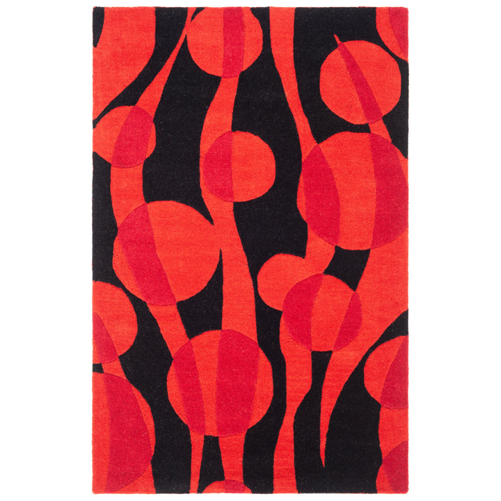 SAFAVIEH Soho Collection SOH755A Handmade Black / Red Rug Image 9