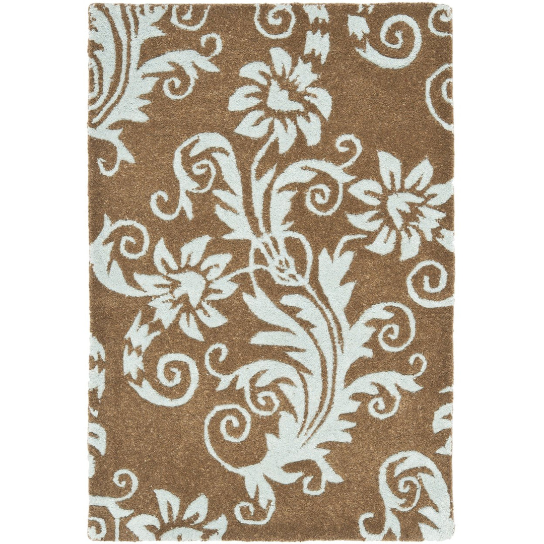 SAFAVIEH Soho SOH765C Handmade Light Brown / Blue Rug Image 8