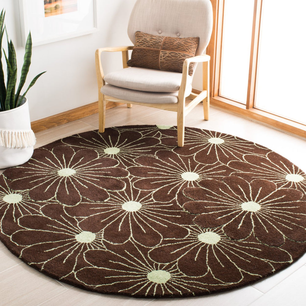 SAFAVIEH Soho Collection SOH768C Handmade Brown/Teal Rug Image 2