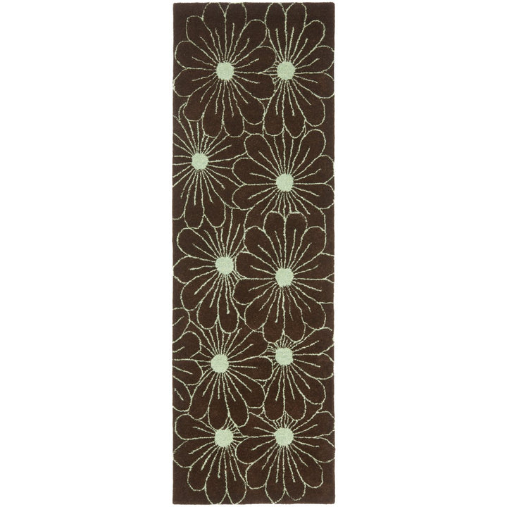 SAFAVIEH Soho Collection SOH768C Handmade Brown/Teal Rug Image 4