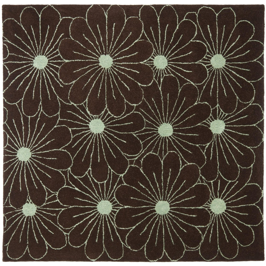 SAFAVIEH Soho Collection SOH768C Handmade Brown/Teal Rug Image 5