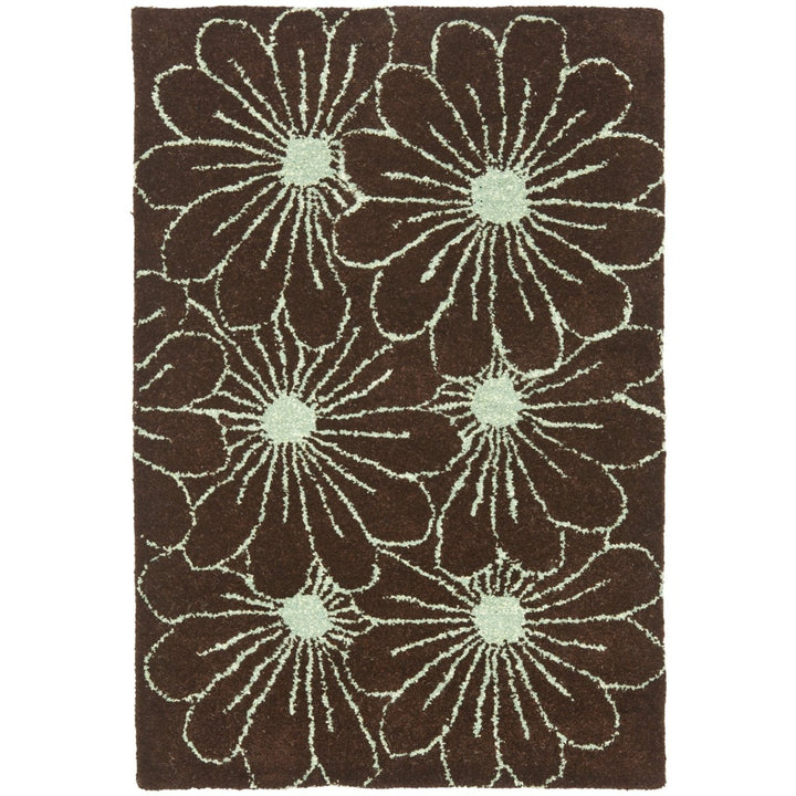 SAFAVIEH Soho Collection SOH768C Handmade Brown/Teal Rug Image 7