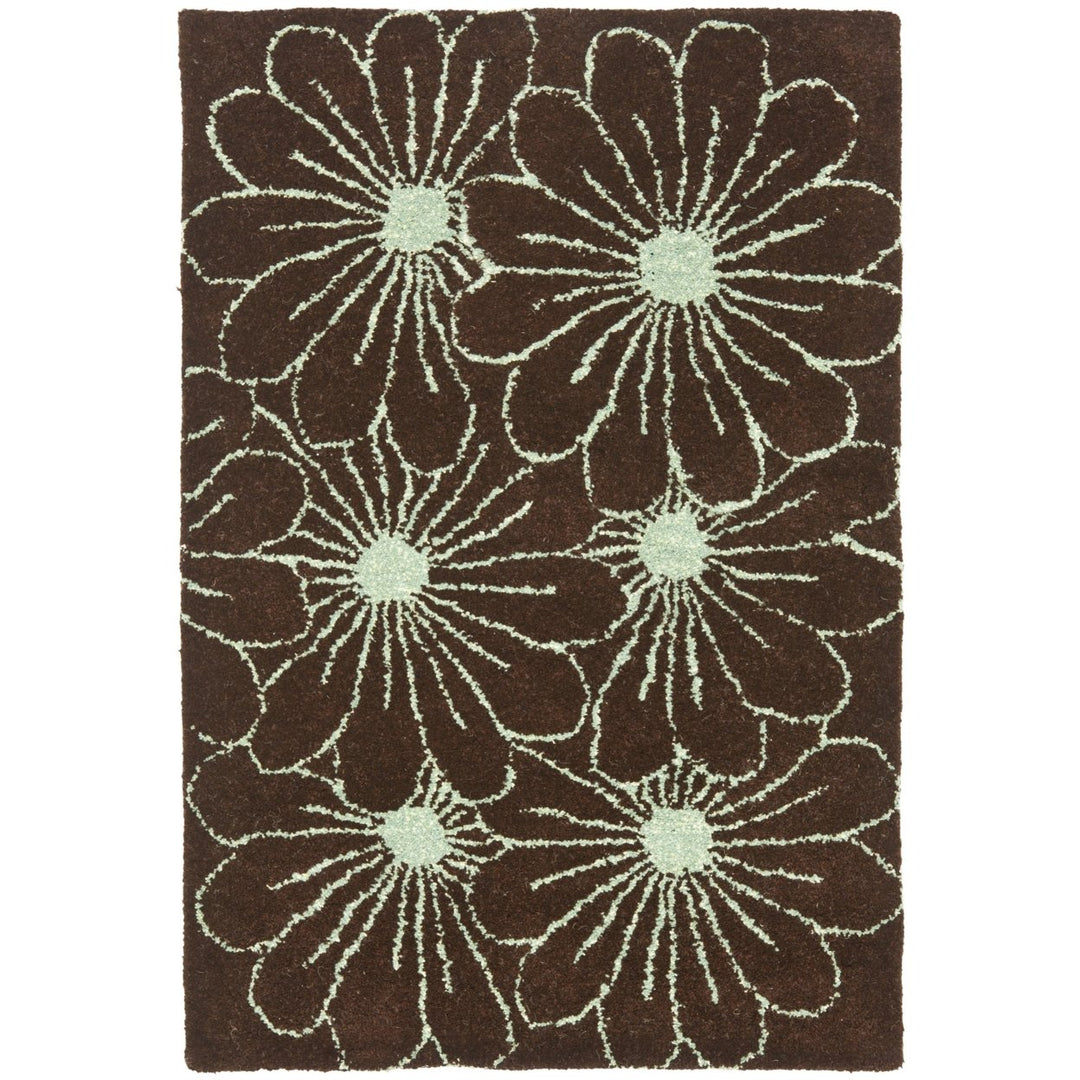 SAFAVIEH Soho Collection SOH768C Handmade Brown/Teal Rug Image 1