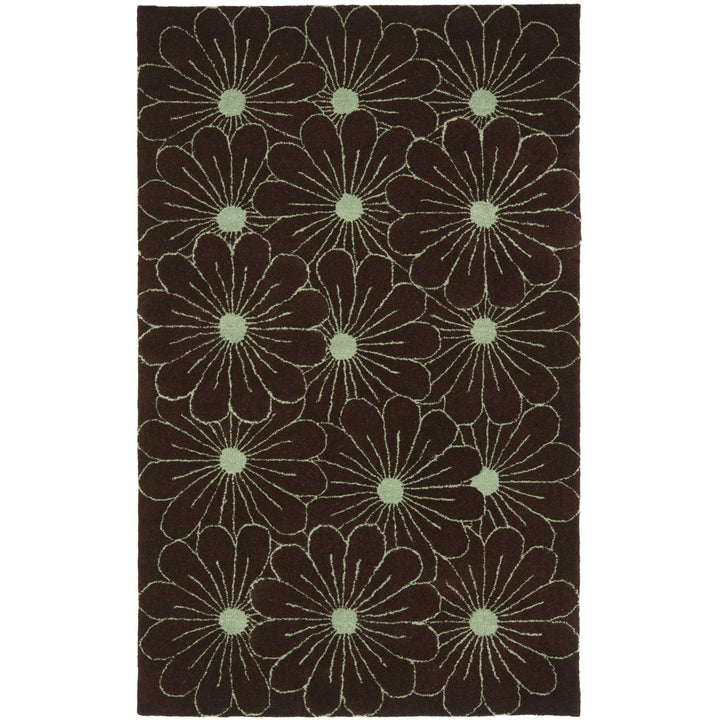 SAFAVIEH Soho Collection SOH768C Handmade Brown/Teal Rug Image 8