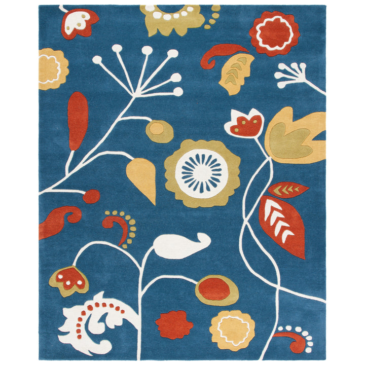 SAFAVIEH Soho SOH772B Handmade Dark Blue / Multi Rug Image 1