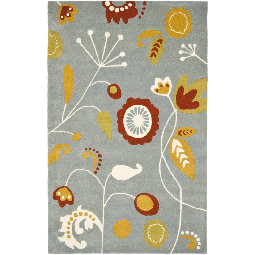 SAFAVIEH Soho SOH772A Handmade Light Blue / Multi Rug Image 9