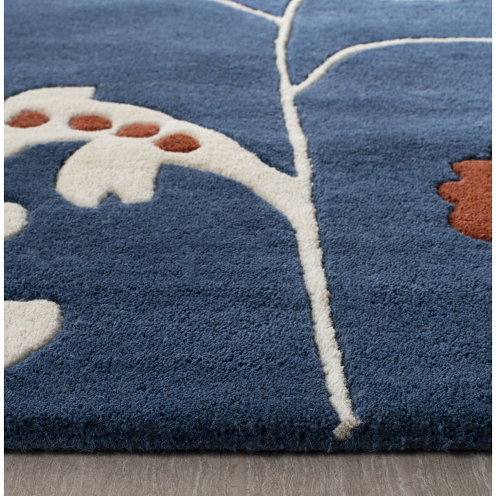 SAFAVIEH Soho SOH772B Handmade Dark Blue / Multi Rug Image 6