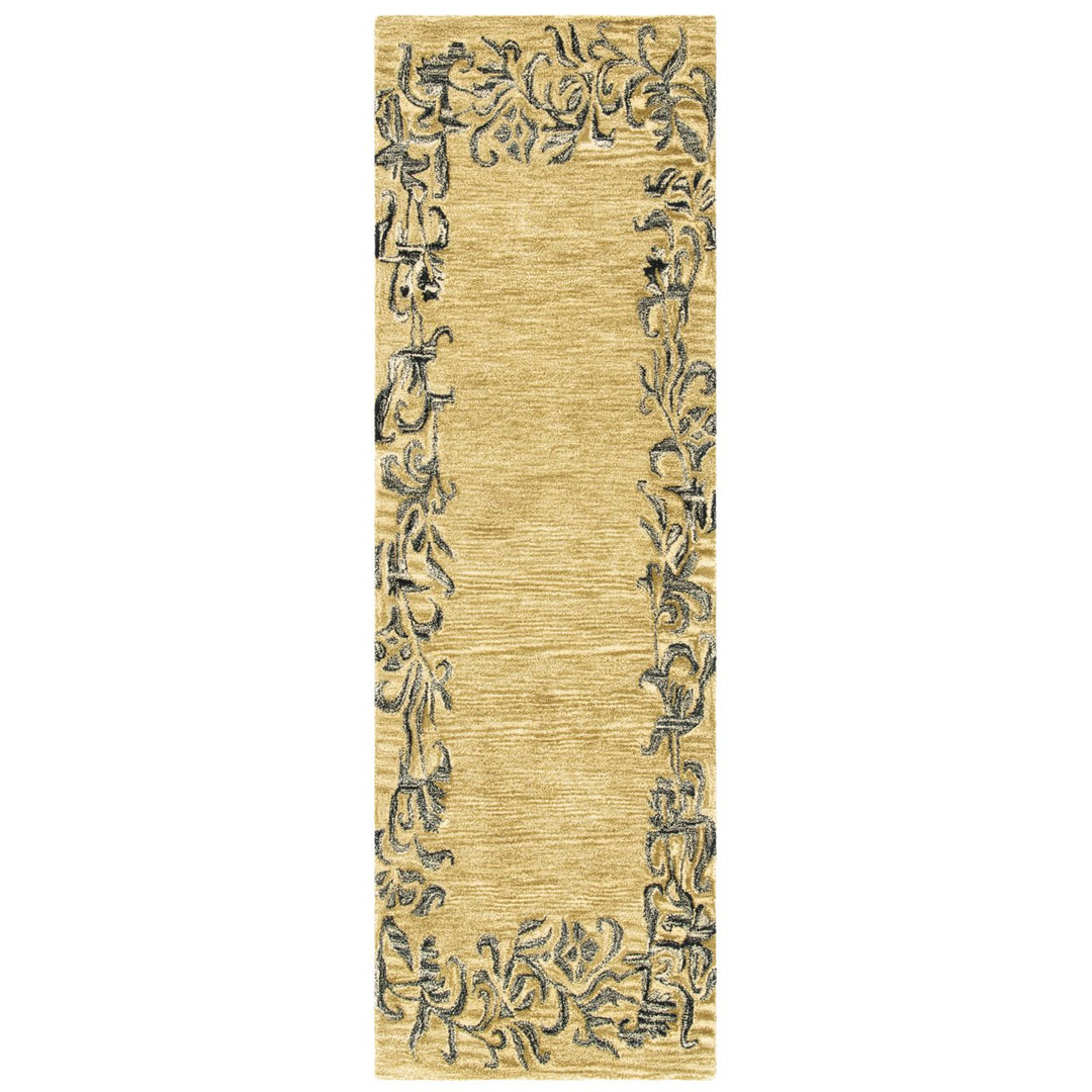 SAFAVIEH Soho Collection SOH773B Handmade Gold/Black Rug Image 1