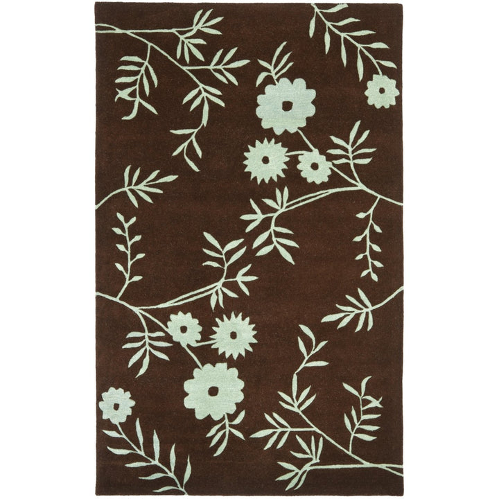 SAFAVIEH Soho Collection SOH774B Handmade Brown/Teal Rug Image 1