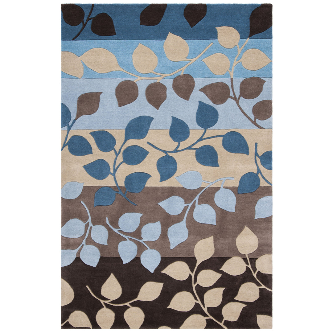 SAFAVIEH Soho Collection SOH785B Handmade Brown/Blue Rug Image 1