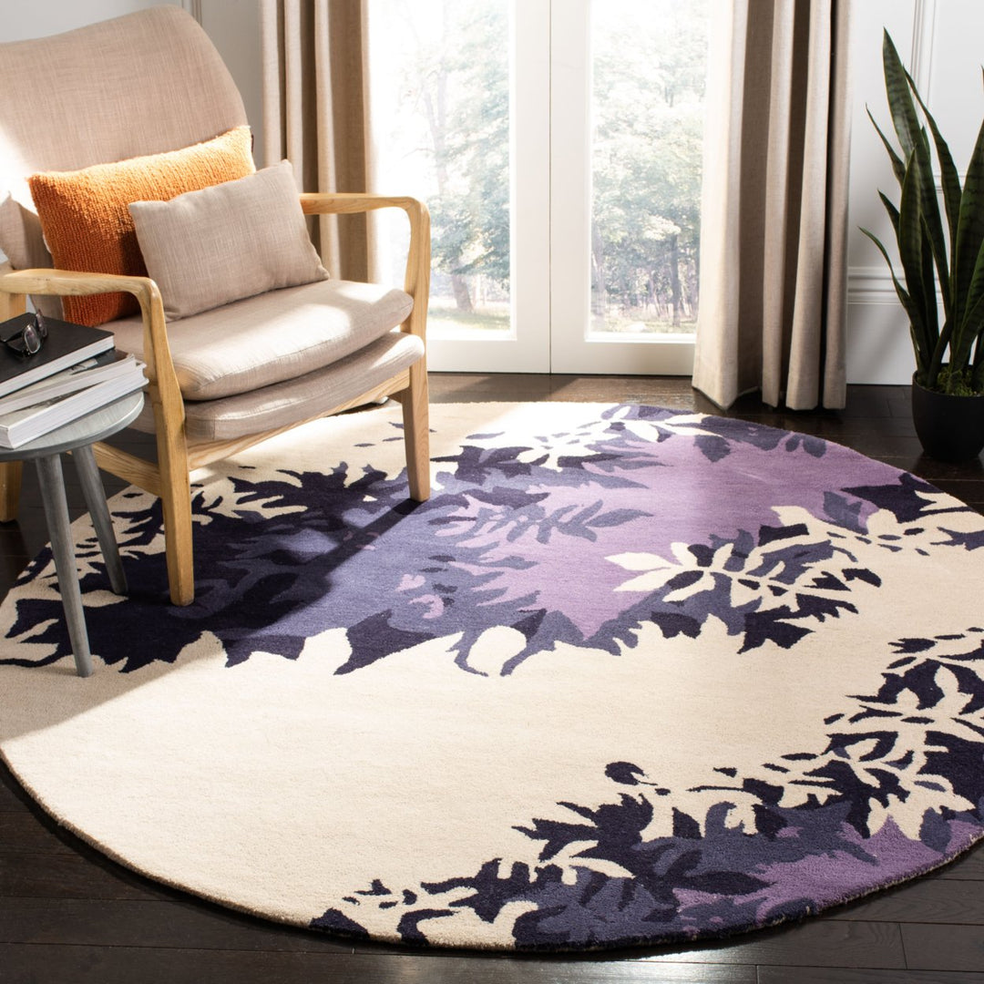 SAFAVIEH Soho SOH786A Handmade Beige / Purple Rug Image 2