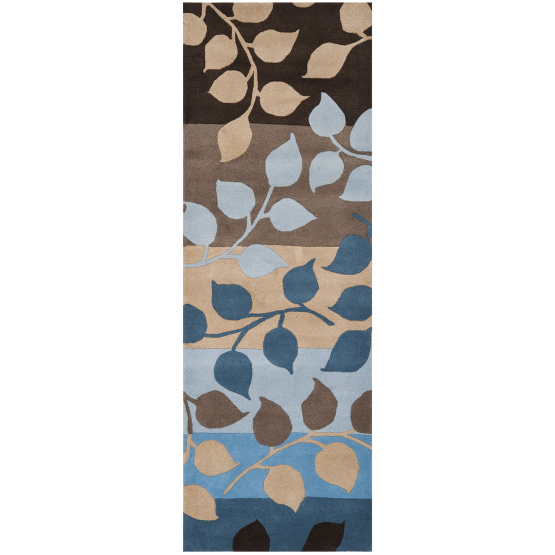 SAFAVIEH Soho Collection SOH785B Handmade Brown/Blue Rug Image 5