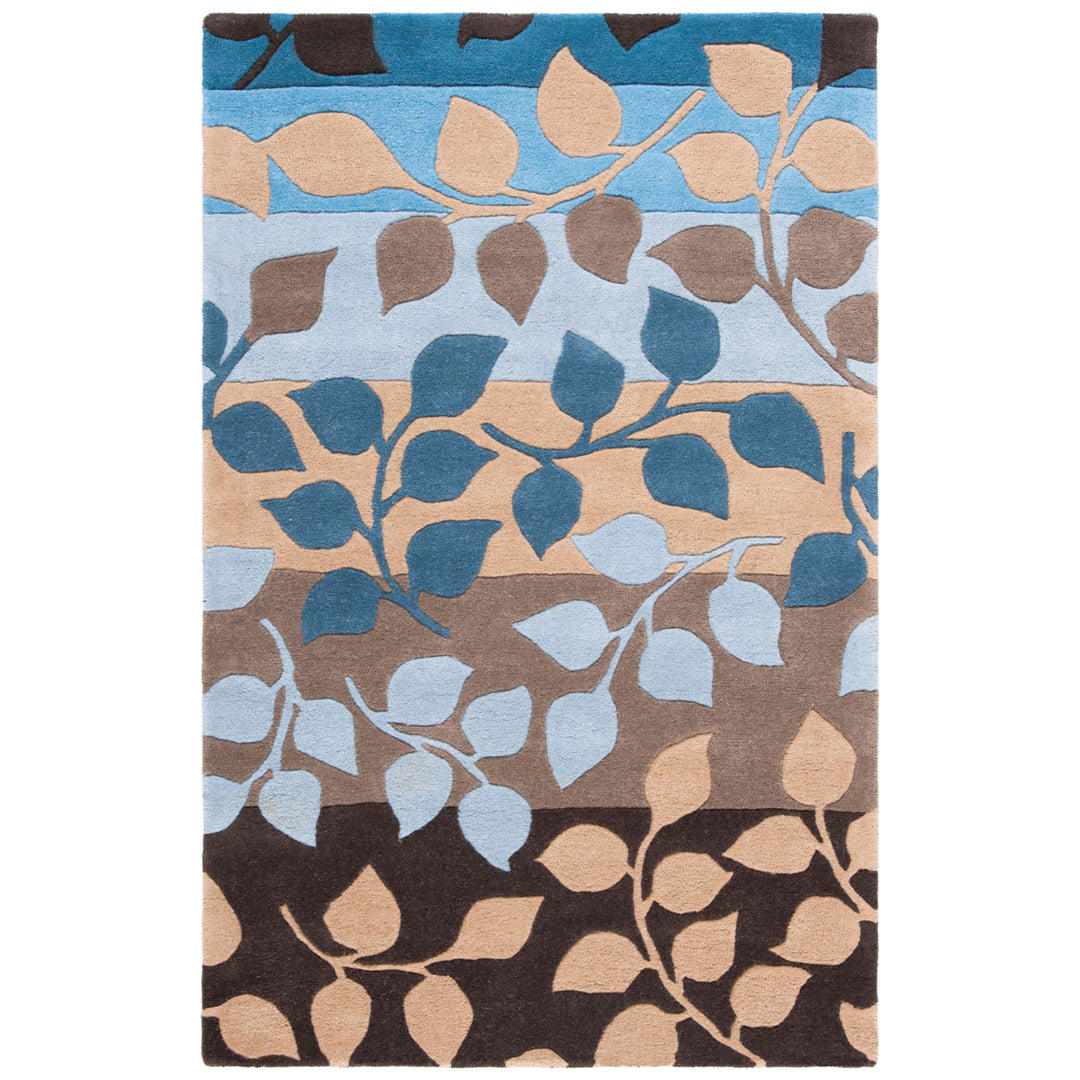 SAFAVIEH Soho Collection SOH785B Handmade Brown/Blue Rug Image 10