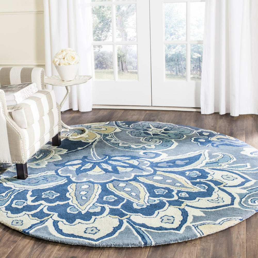 SAFAVIEH Soho Collection SOH797A Handmade Blue/Multi Rug Image 2