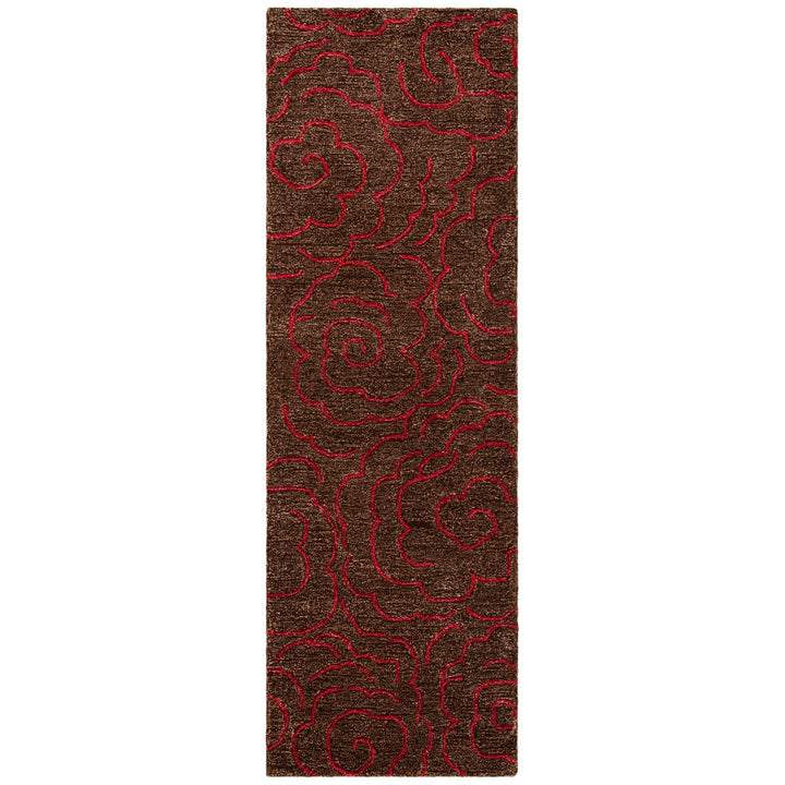 SAFAVIEH Soho SOH812D Handmade Chocolate / Red Rug Image 1