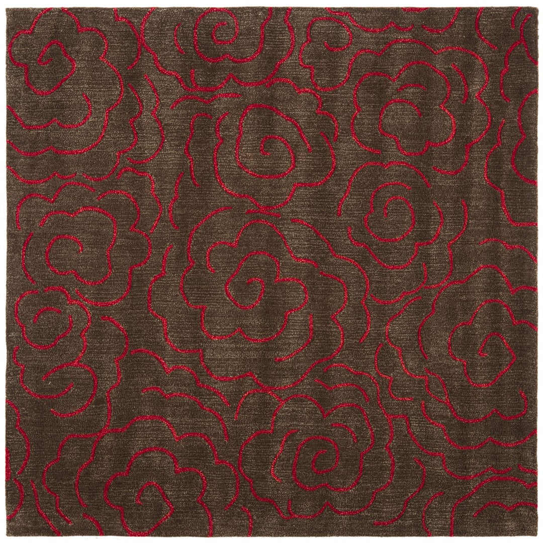 SAFAVIEH Soho SOH812D Handmade Chocolate / Red Rug Image 1