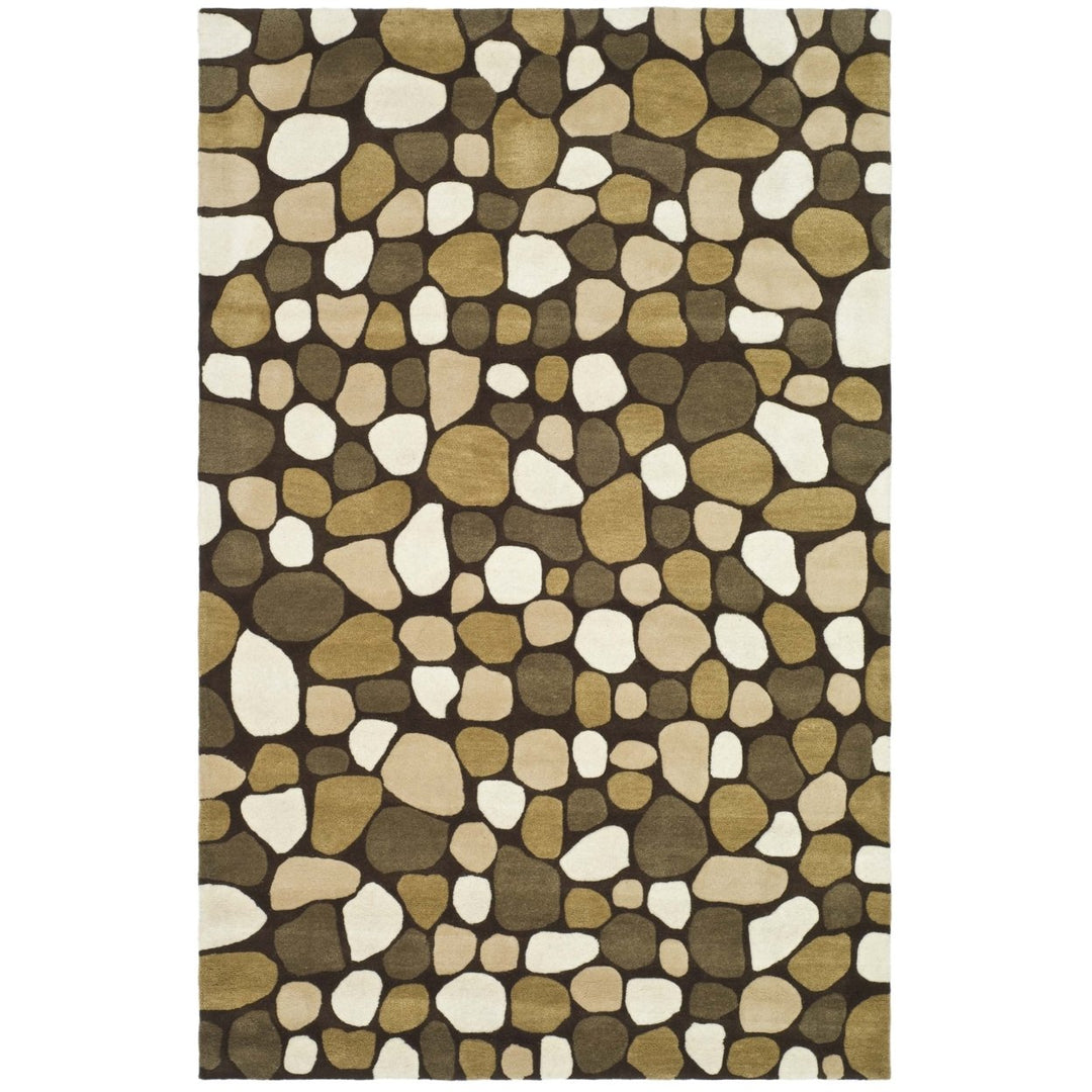 SAFAVIEH Soho SOH814A Handmade Dark Brown / Multi Rug Image 1