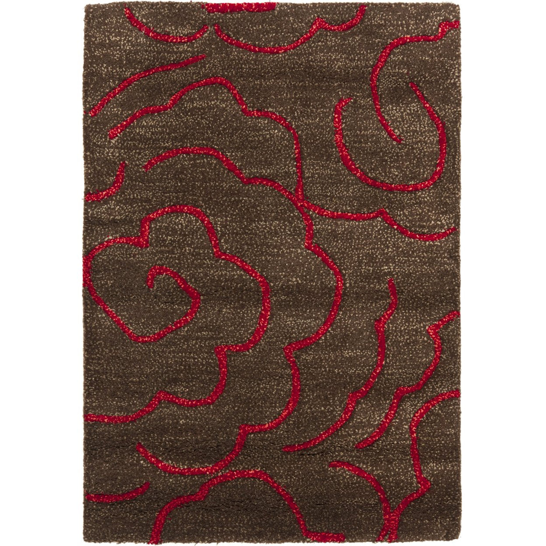 SAFAVIEH Soho SOH812D Handmade Chocolate / Red Rug Image 1