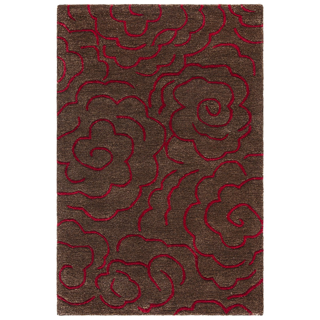 SAFAVIEH Soho SOH812D Handmade Chocolate / Red Rug Image 1