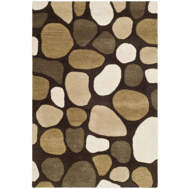 SAFAVIEH Soho SOH814A Handmade Dark Brown / Multi Rug Image 6