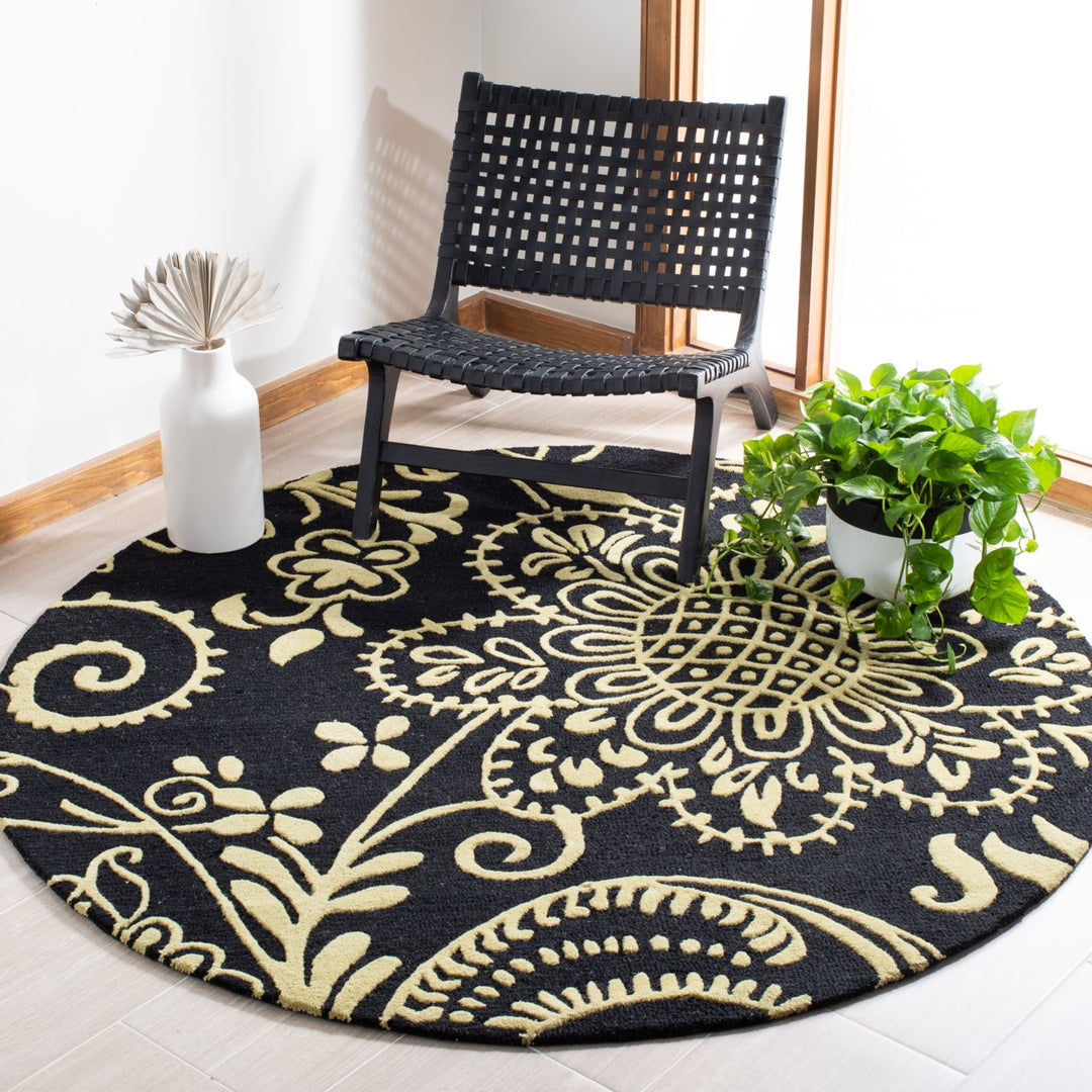 SAFAVIEH Soho SOH832A Handmade Black / Green Rug Image 2