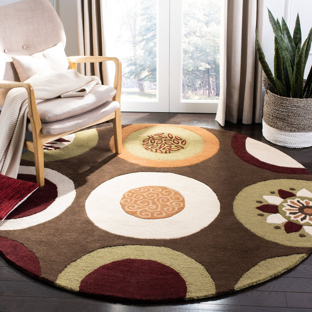 SAFAVIEH Soho SOH835A Handmade Brown / Multi Rug Image 2