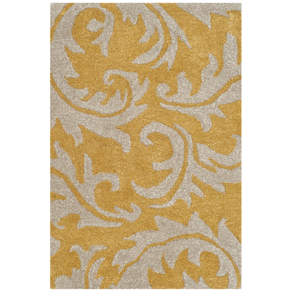 SAFAVIEH Soho Collection SOH841A Handmade Gold/Ivory Rug Image 2