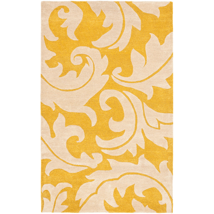 SAFAVIEH Soho Collection SOH841A Handmade Gold/Ivory Rug Image 4