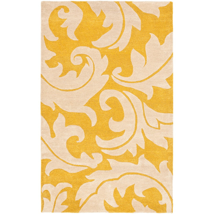 SAFAVIEH Soho Collection SOH841A Handmade Gold/Ivory Rug Image 1