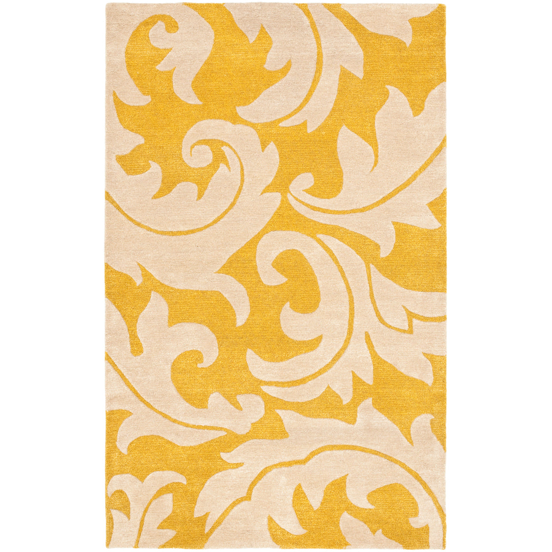 SAFAVIEH Soho Collection SOH841A Handmade Gold/Ivory Rug Image 6