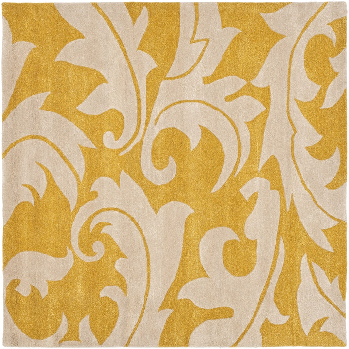 SAFAVIEH Soho Collection SOH841A Handmade Gold/Ivory Rug Image 8