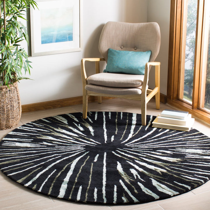 SAFAVIEH Soho SOH845A Handmade Black / Multi Rug Image 2