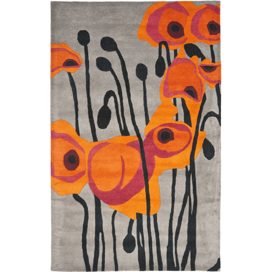 SAFAVIEH Soho SOH853B Handmade Grey / Orange Rug Image 1