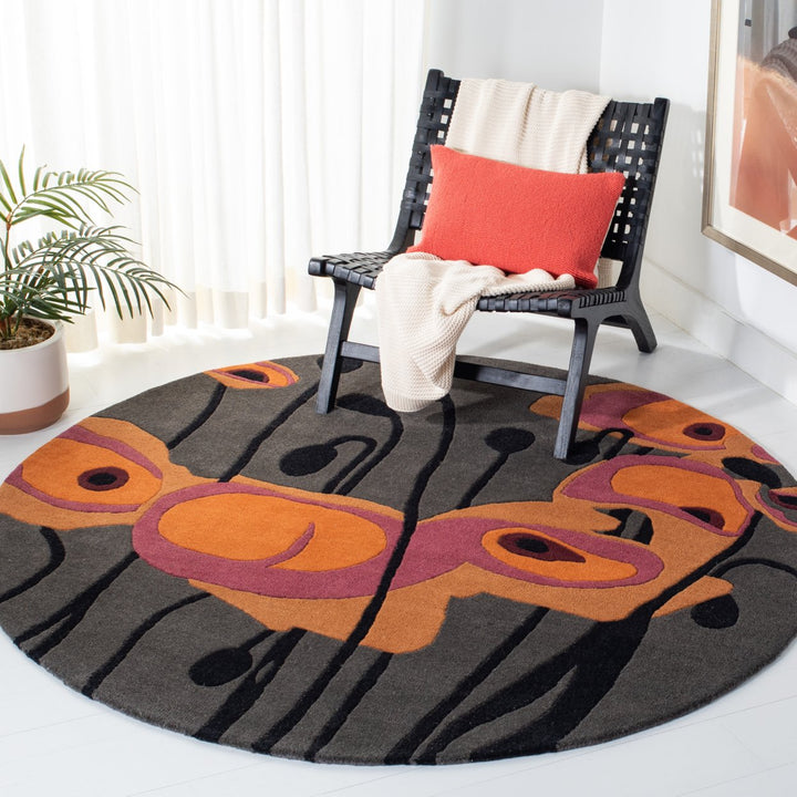 SAFAVIEH Soho SOH853B Handmade Grey / Orange Rug Image 2