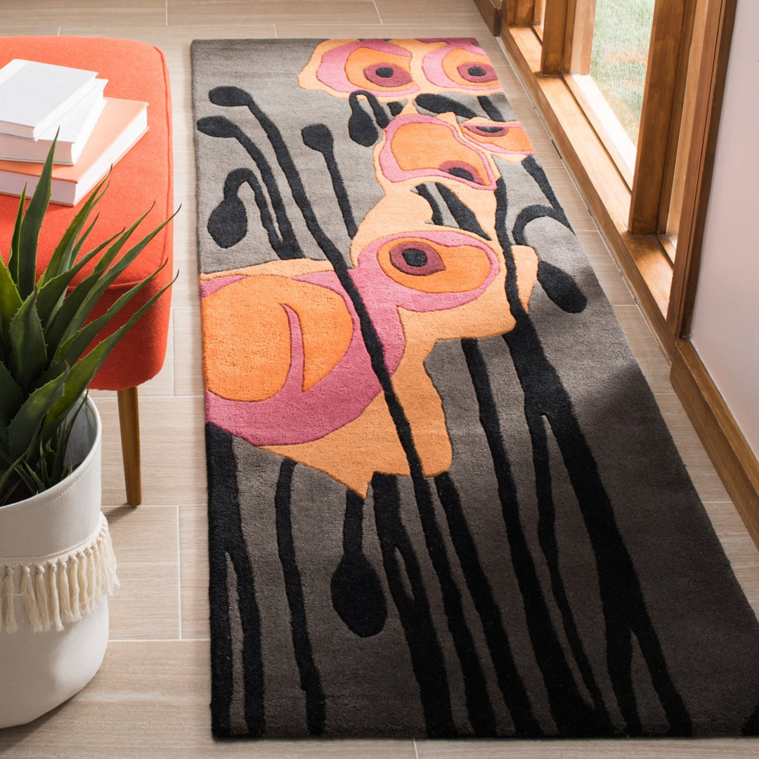 SAFAVIEH Soho SOH853B Handmade Grey / Orange Rug Image 3