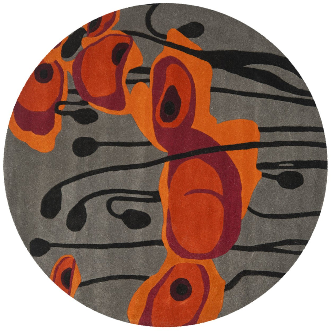 SAFAVIEH Soho SOH853B Handmade Grey / Orange Rug Image 4