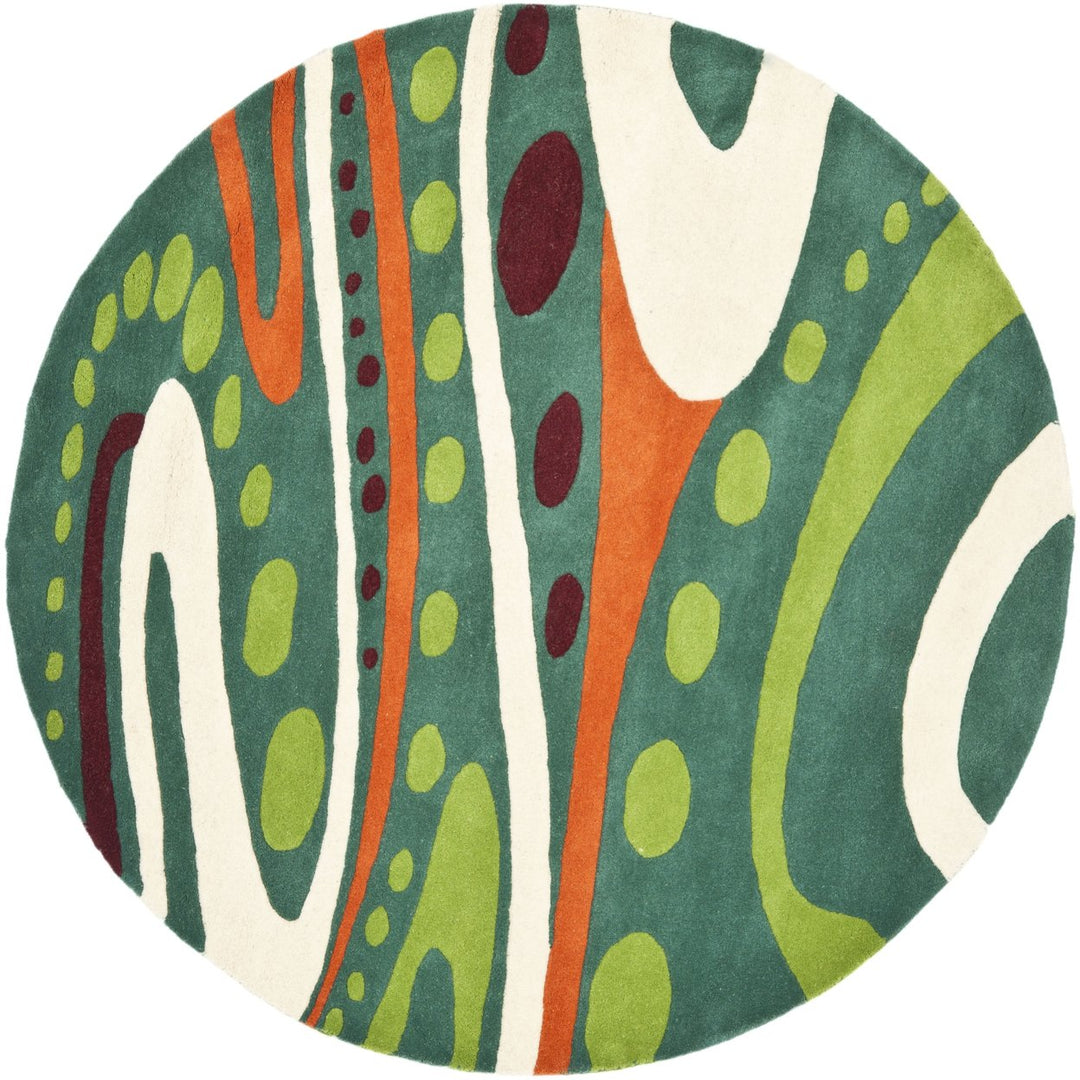 SAFAVIEH Soho Collection SOH856A Handmade Teal/Multi Rug Image 4