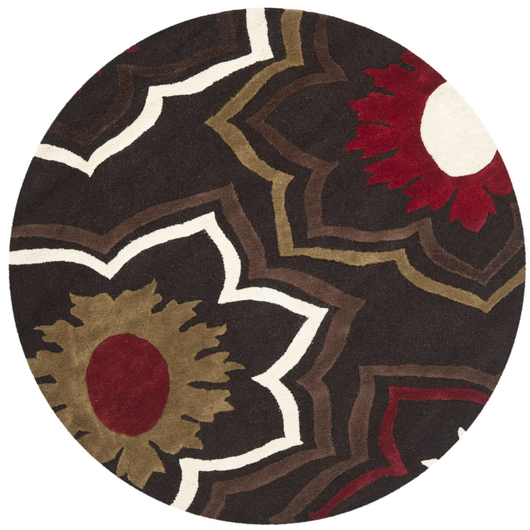 SAFAVIEH Soho SOH857A Handmade Brown / Multi Rug Image 1